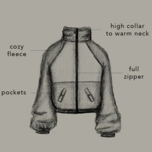 New POPFLEX Blogilates Lavender Teddy Jacket Coat Outerwear Cloud Marshmallow - Picture 5 of 5